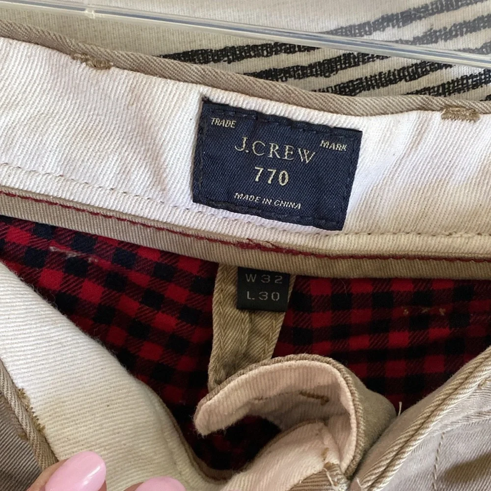 J. Crew 770 Men’s Tan Chinos Fleece Lined - Picture 4 of 6